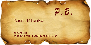 Paul Blanka névjegykártya